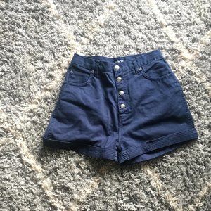 High-Rise Blue Shorts